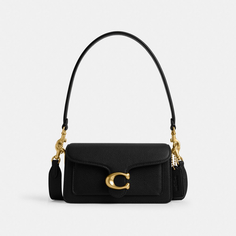 COACH®,Tabby Shoulder Bag 20,Shoulder Bag,Embossed,Metal,Logo,Day Party,Black,Front View image number 0