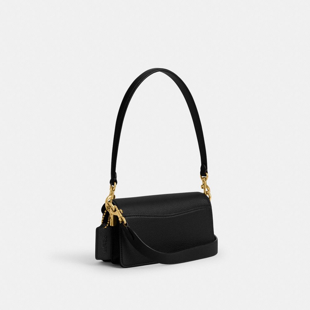 COACH®,Tabby Shoulder Bag 20,Shoulder Bag,Embossed,Logo,Metal,Day Party,Black,Angle View