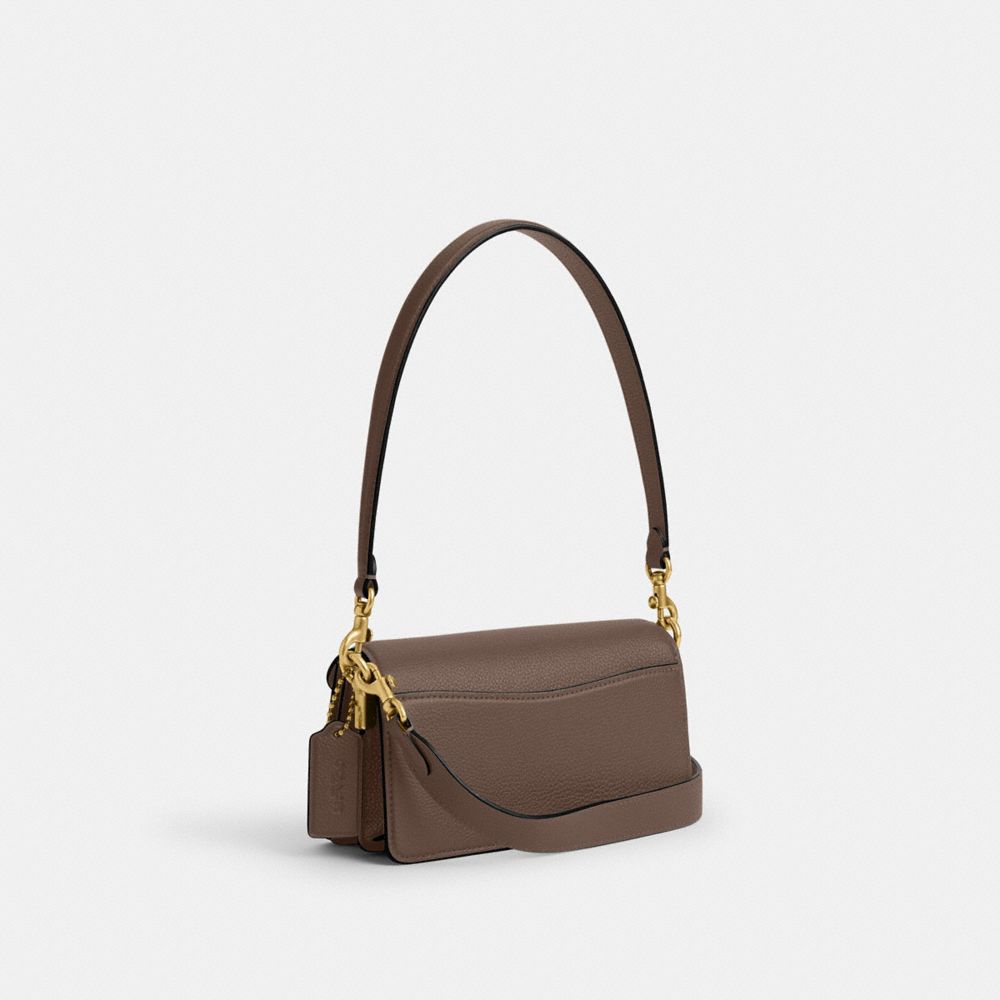 COACH®,Tabby Shoulder Bag 20,Shoulder Bag,Embossed,Logo,Metal,Day Party,Brown,Angle View