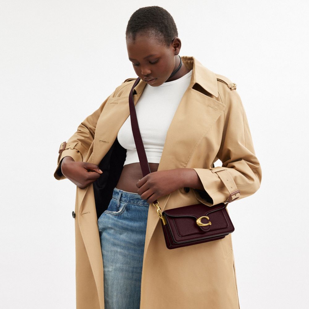 COACH®,Tabby Shoulder Bag 20,Leather,Shoulder Bag,Logo,Metal,Embossed,Day Party,Maroon