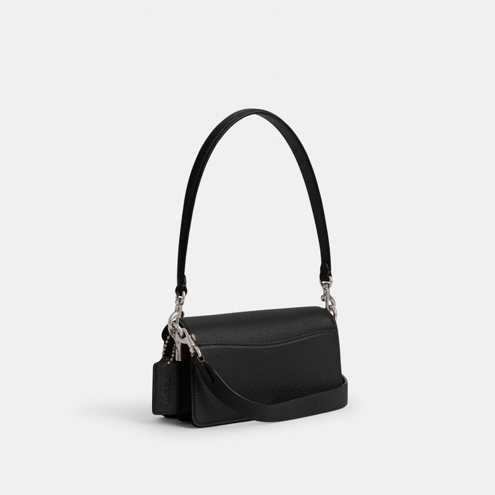 COACH®,Tabby Shoulder Bag 20,Shoulder Bag,Embossed,Metal,Logo,Day Party,Black,Angle View