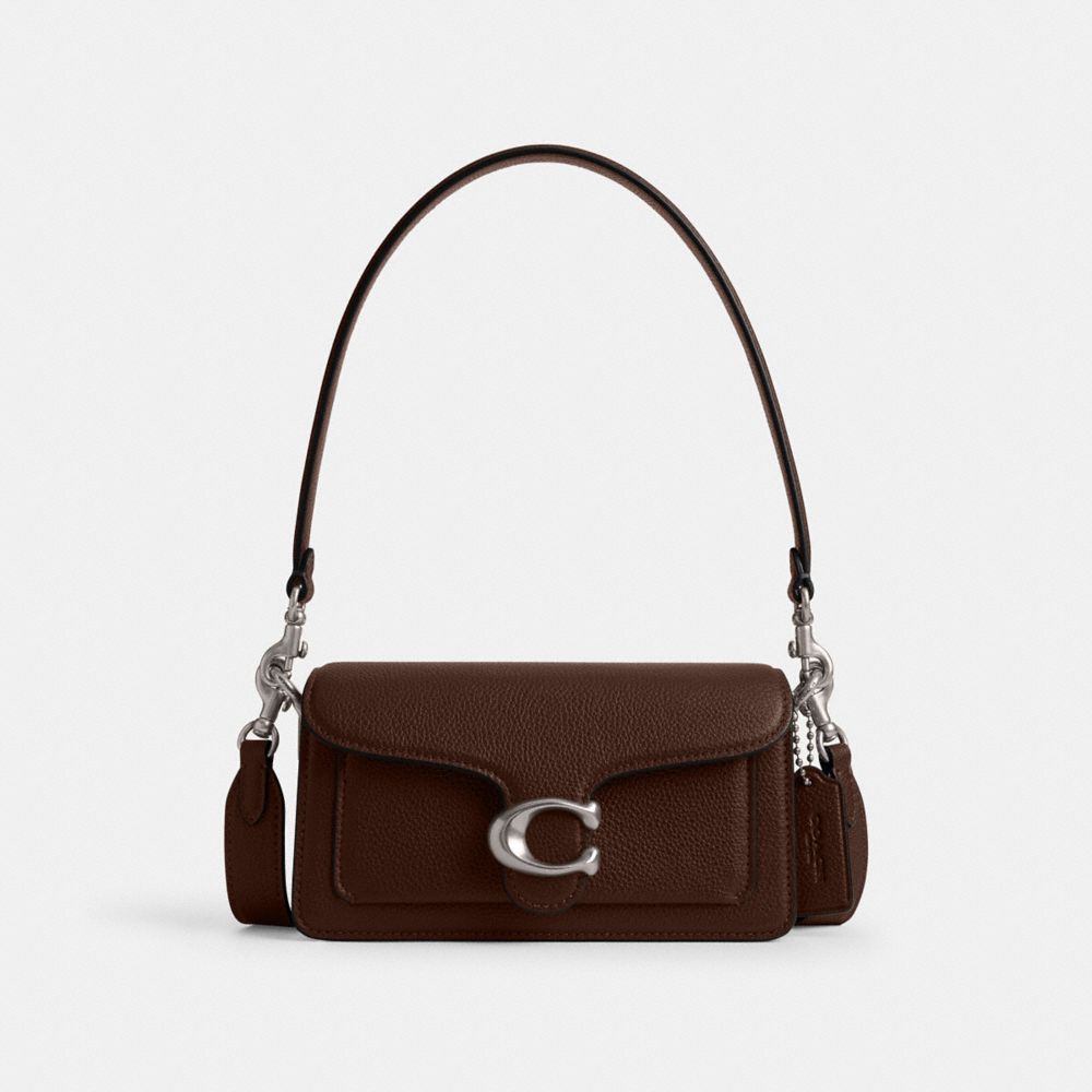 COACH®,TABBY SHOULDER BAG 20,Cuir galet,Argent/Érable,Front View