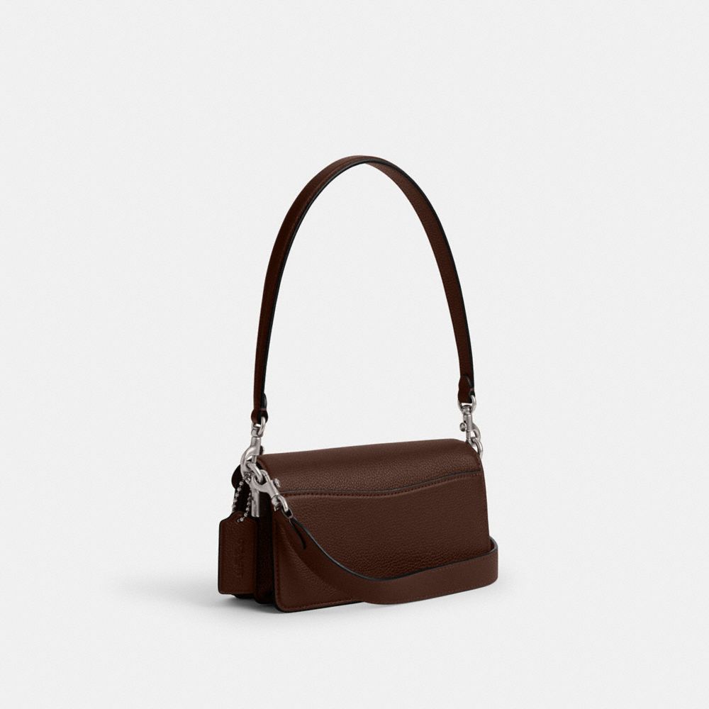 COACH®,Tabby Shoulder Bag 20,Shoulder Bag,Embossed,Logo,Metal,Day Party,Brown,Angle View