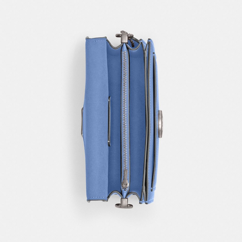 COACH®,Cuir galet poli,Or Patiné Clair/Bleu Brumeux,Inside View,Top View
