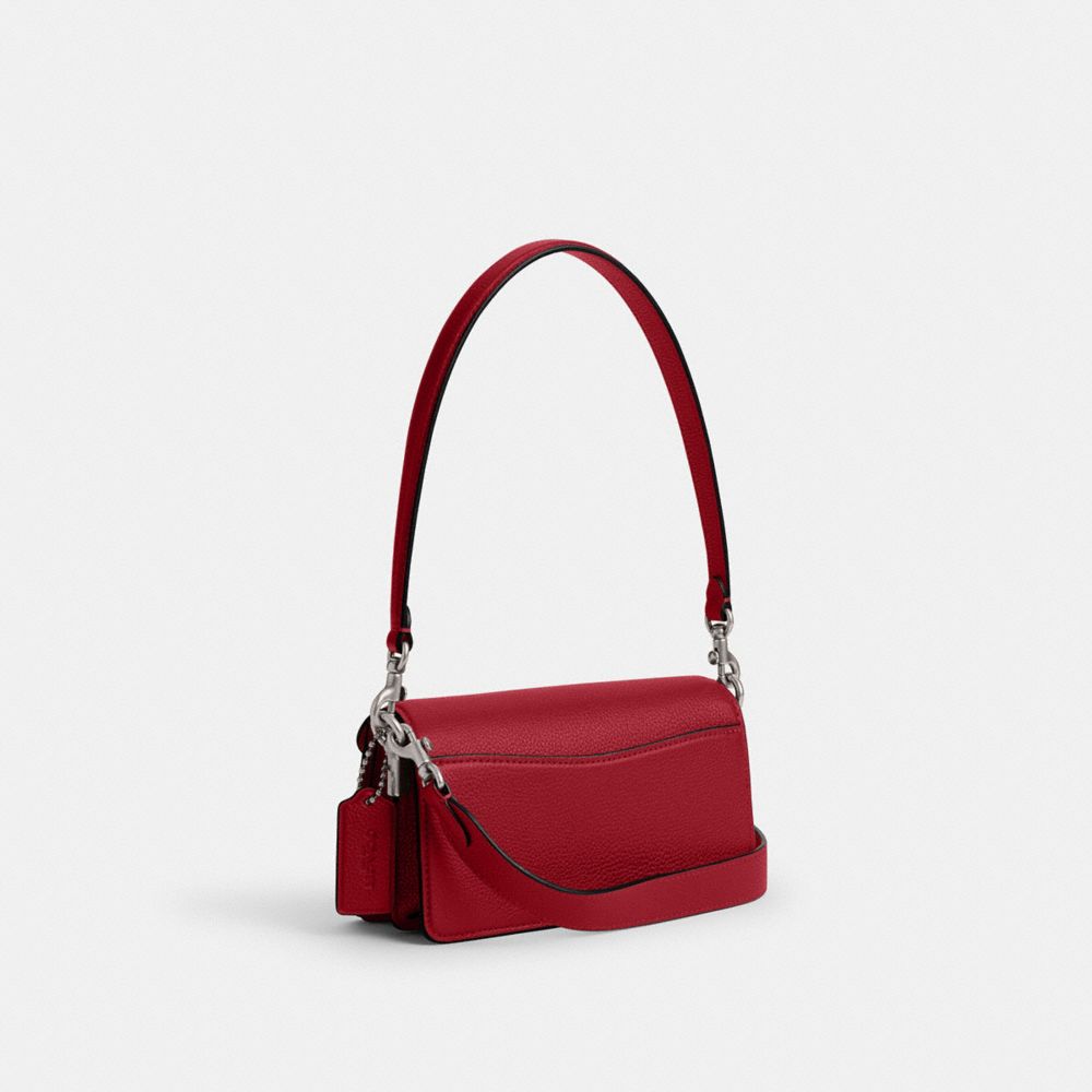 COACH®,Tabby Shoulder Bag 20,Shoulder Bag,Embossed,Metal,Logo,Day Party,Maroon,Angle View