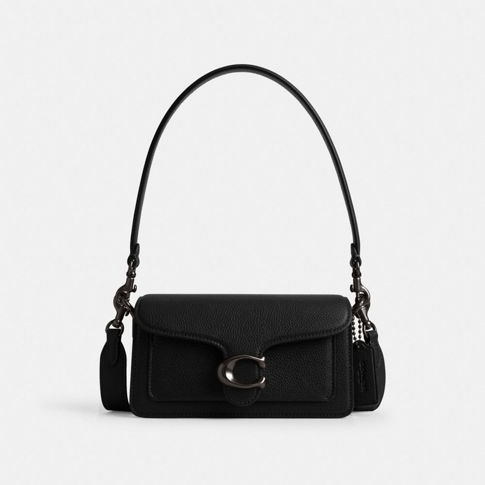 Coach Tabby Pebbled-leather Shoulder Bag In Pewter/black