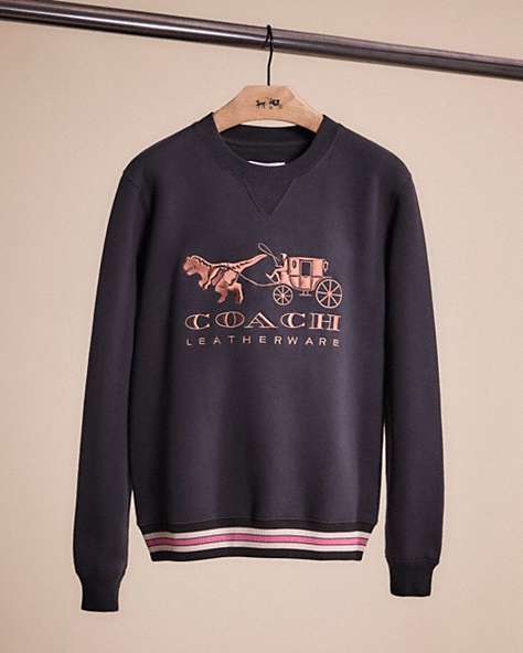 COACH®,RESTORED REXY AND CARRIAGE SWEATSHIRT,Black,Front View