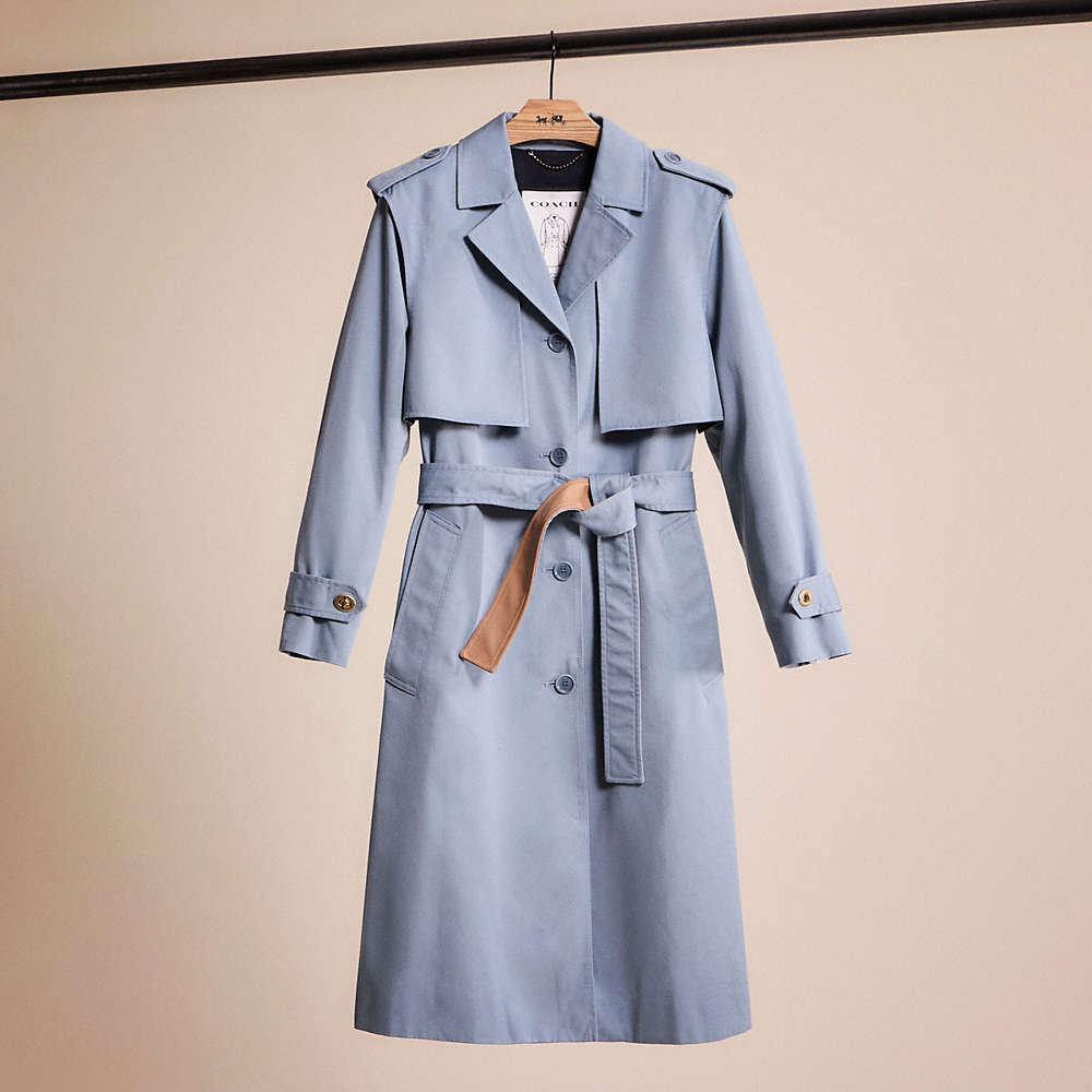 Coach Restored Minimal Trench Coat In Blue