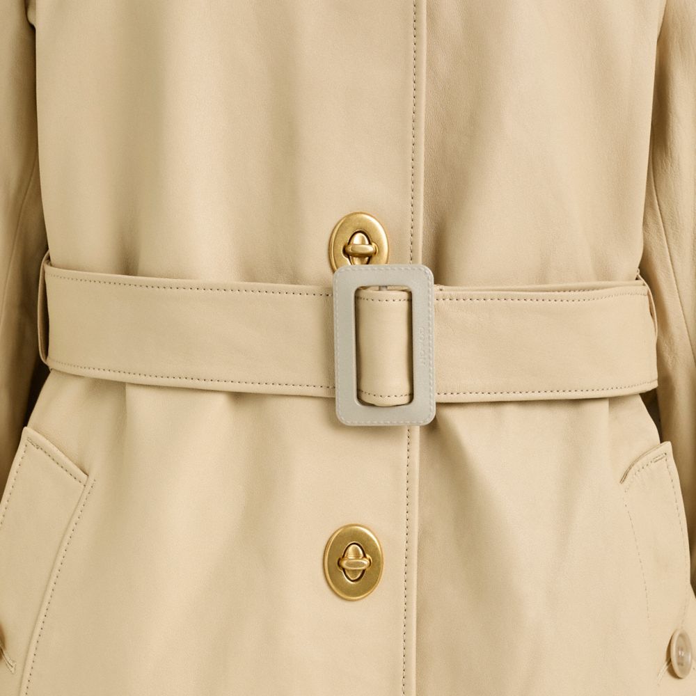 Coach Restored Lightweight Leather Trench Coat