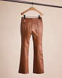 COACH®,RESTORED LEATHER FLARE TROUSERS,Brindle,Back View