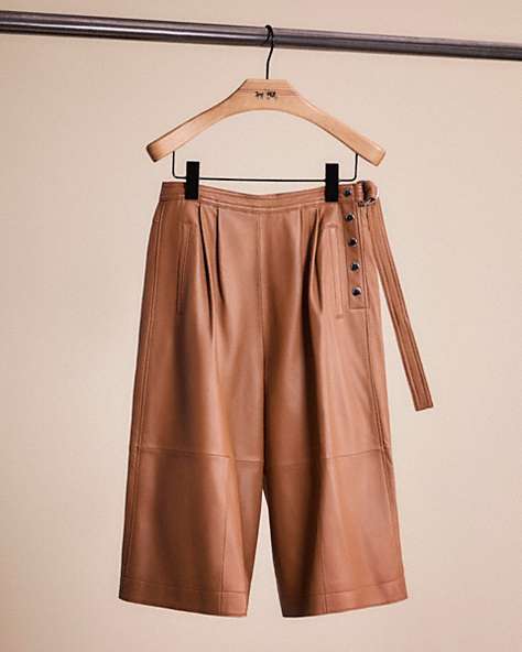 COACH®,RESTORED LEATHER CULOTTES,Pecan,Front View