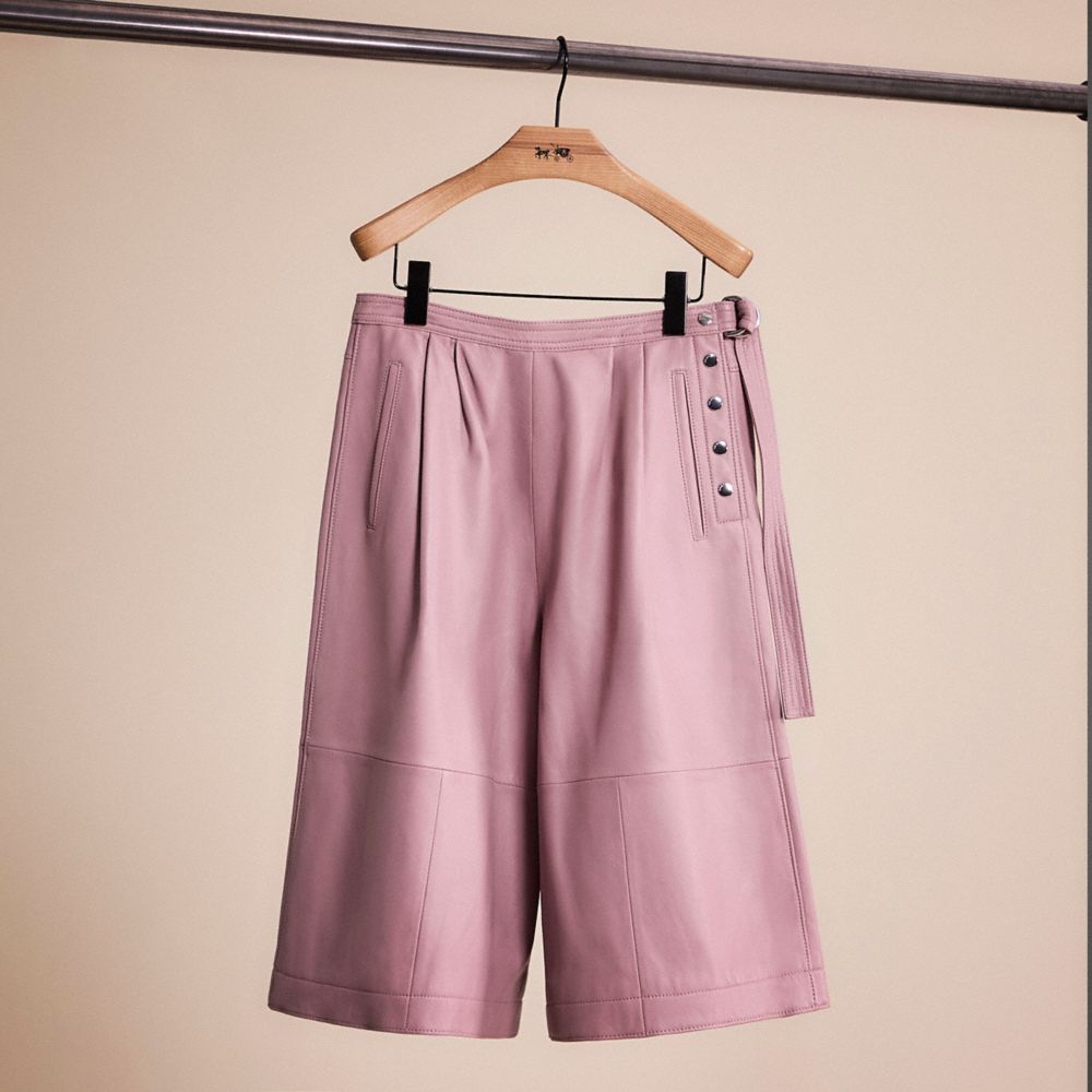 COACH®,RESTORED LEATHER CULOTTES,Evening Rose,Front View