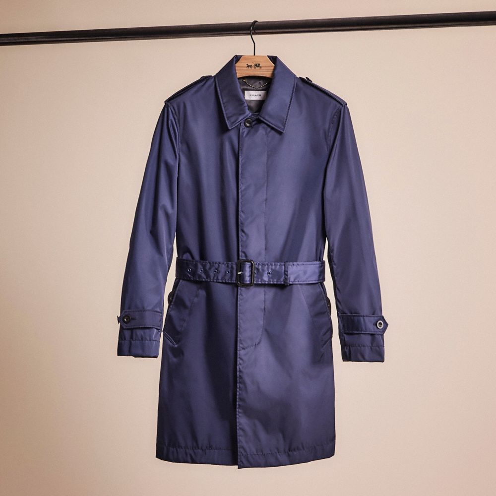 COACH®,RESTORED OVERCOAT,Cadet Blue,Front View