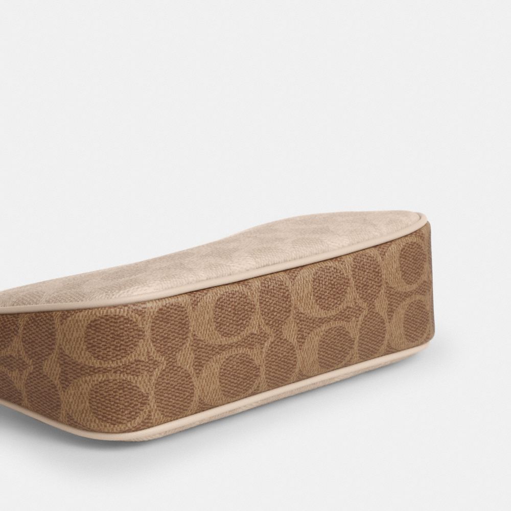 COACH®,Nolita 19 In Blocked Signature Canvas,Shoulder Bag,Logo,Casual,Beige,Outsole View