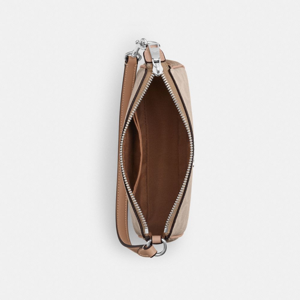 COACH®,Nolita 19 In Blocked Signature Canvas,Shoulder Bag,Logo,Casual,Beige,Inside View,Top View