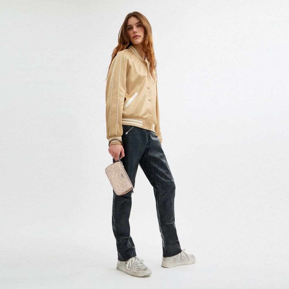 COACH®,Nolita 19 In Blocked Signature Canvas,Shoulder Bag,Logo,Casual,Beige,Detail View