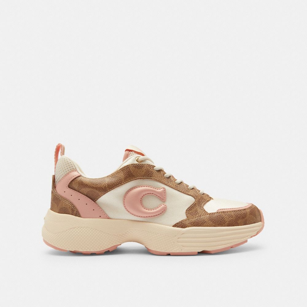 COACH®,Strider Sneaker In Signature Canvas,Multi Color,Angle View