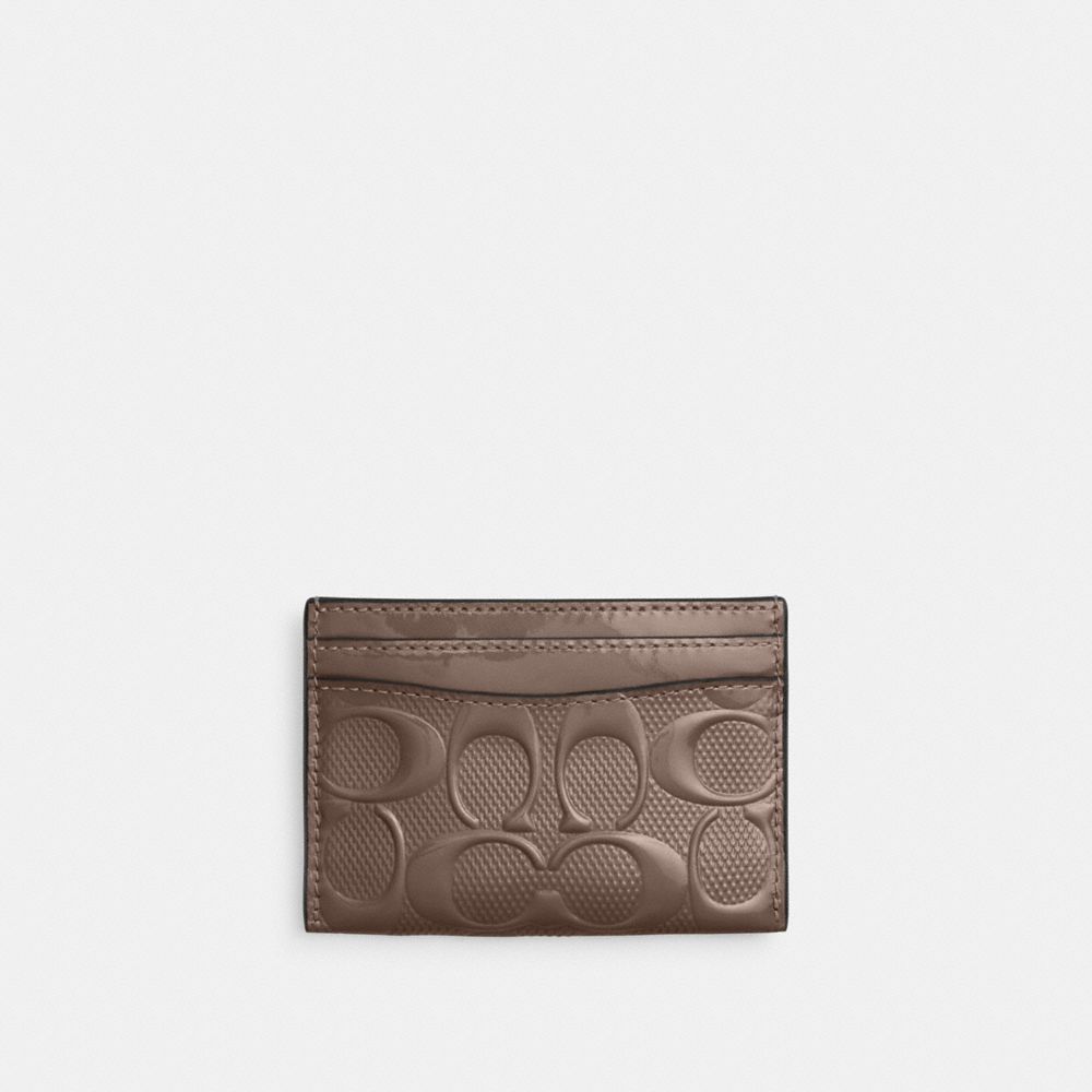 Shop Coach Essential Kartenetui Aus Signature-leder In Grey