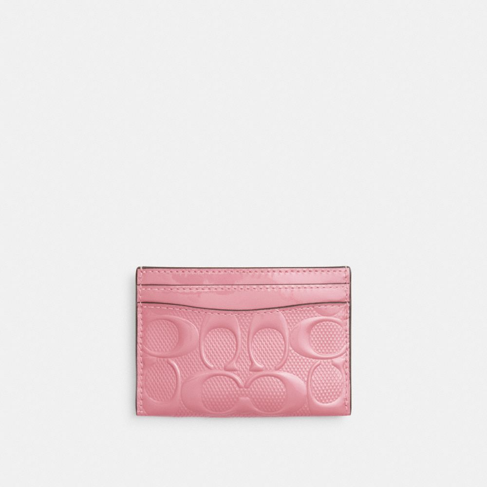 Shop Coach Essential Kartenetui Aus Signature-leder In Pink