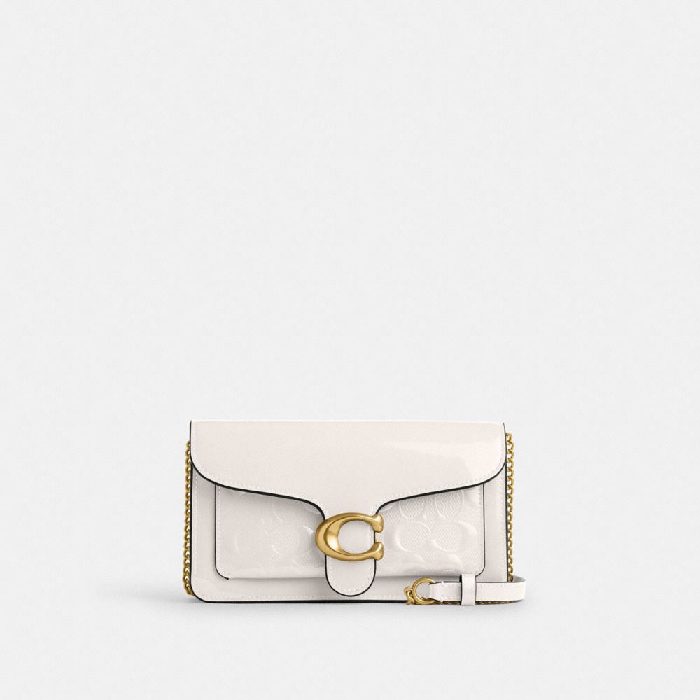 COACH®,Tabby Chain Clutch In Signature Leather,,Front View