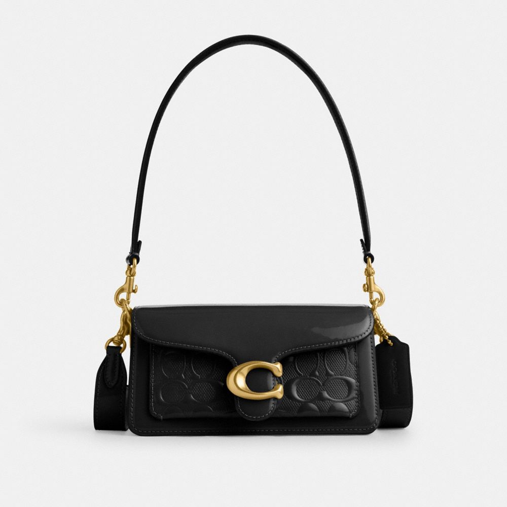 Shop Coach Tabby Schultertasche 20 Aus Signature-leder In Black