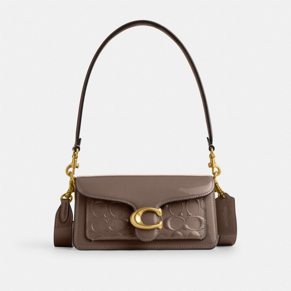 Shop Coach Tabby Schultertasche 20 Aus Signature-leder In Grey