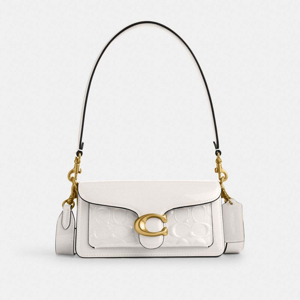 Shop Coach Tabby Schultertasche 20 Aus Signature-leder In White