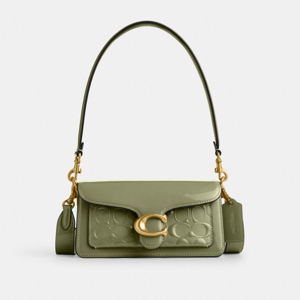 Shop Coach Tabby Schultertasche 20 Aus Signature-leder In Green