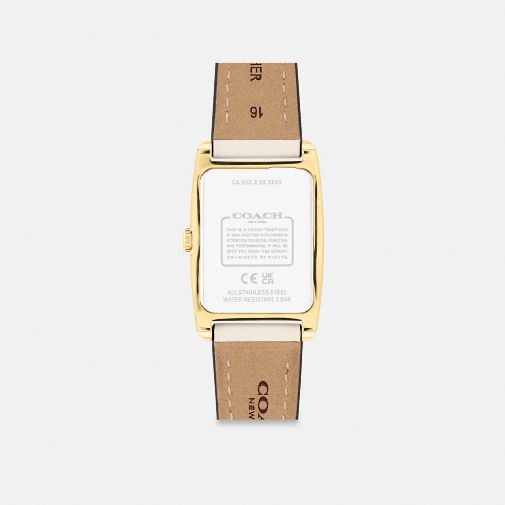 Shop Coach Reese Watch, 24mm X 35mm In Chalk