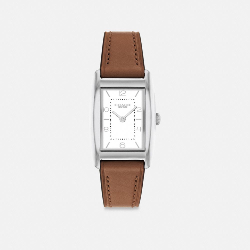 Shop Coach Reese Watch, 24mm X 35mm In Saddle