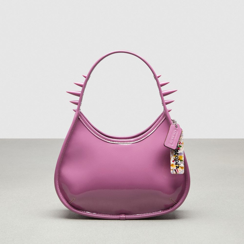 COACH®,Ergo Bag in Crinkle Patent Coachtopia Leather: Spikes,Small,Lilac Berry,Front View