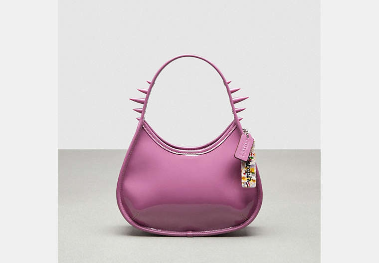COACH®,Ergo Bag in Crinkle Patent Coachtopia Leather: Spikes,Small,Lilac Berry,Front View