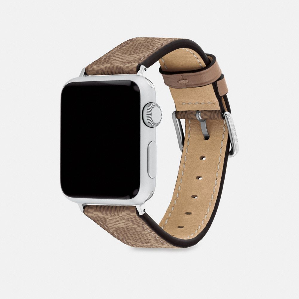 COACH®,Apple Watch® Strap, 38 Mm, 40 Mm And 41 Mm,Brown,Angle View