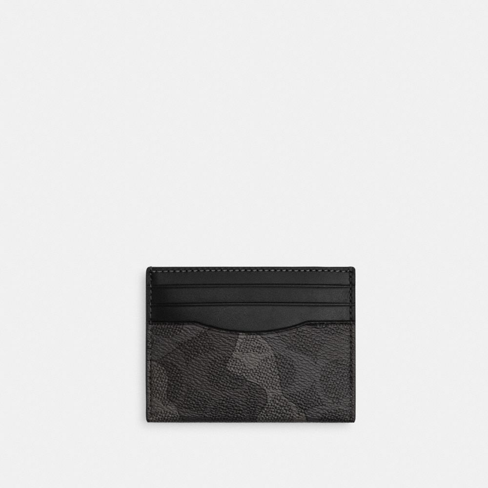 COACH®,Slim Id Card Case In Signature Camo Print,Card Case,Logo,Casual,,Front View