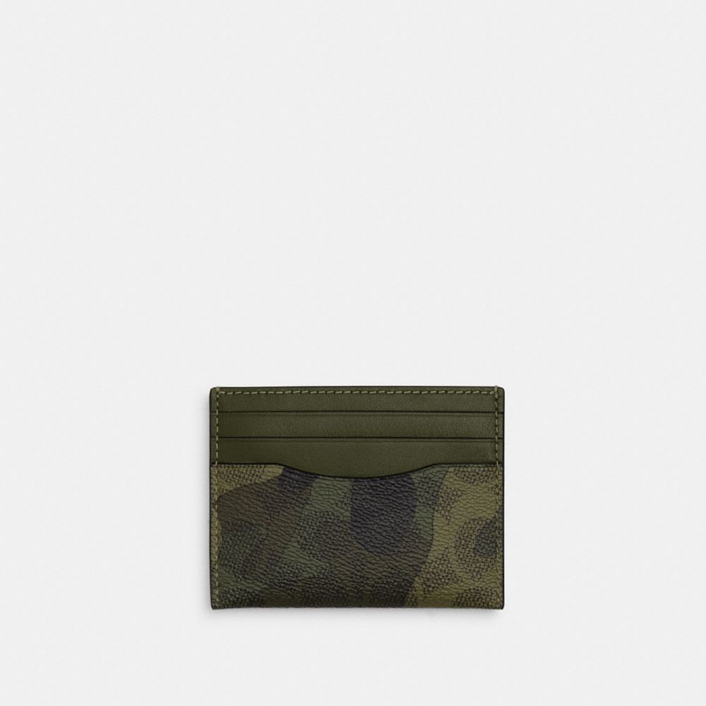 COACH®,Slim Id Card Case In Signature Camo Print,Card Case,Logo,Casual,Multi Color,Front View