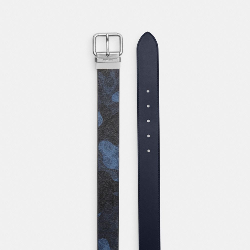 COACH®,Roller Buckle Cut-To-Size Reversible Belt, 38 Mm,Standard,Casual,Multi Color,Angle View