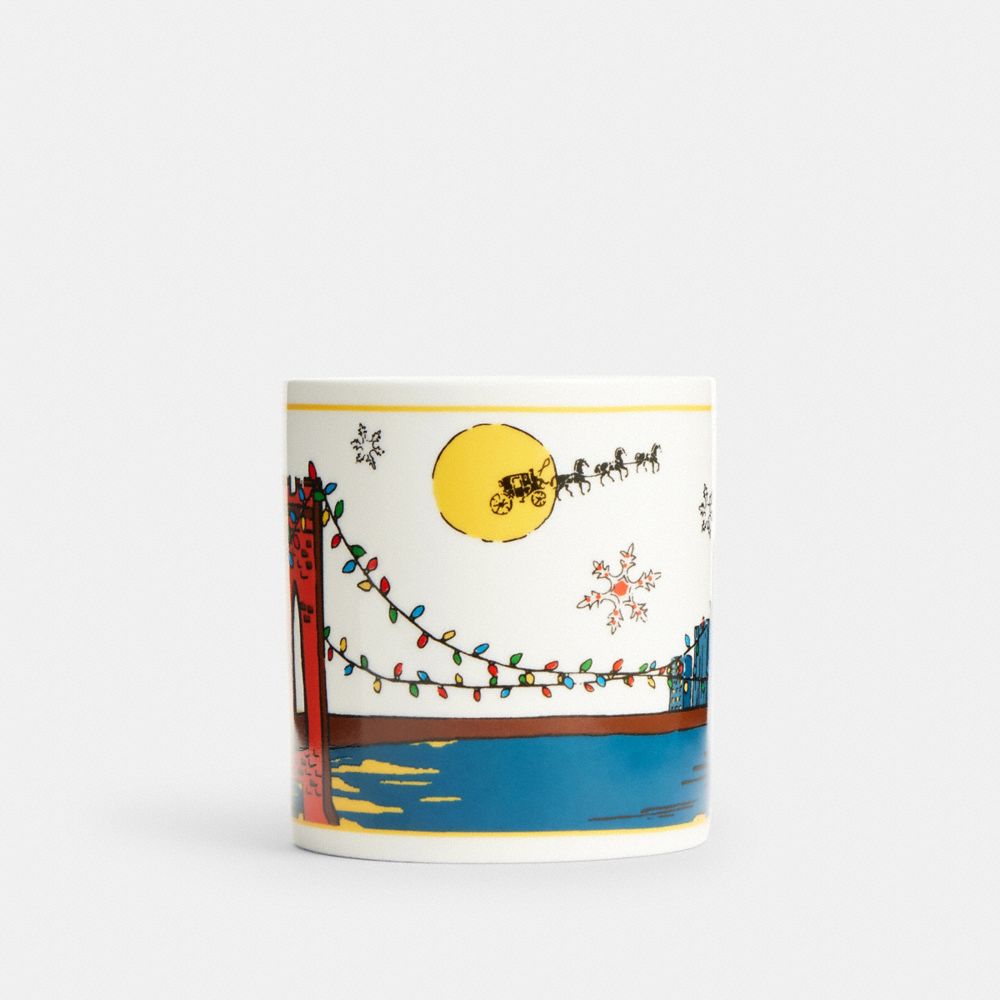 COACH®,TASSE AVEC SCÈNE DES FÊTES DU PONT DE BROOKLYN,Multi,Angle View