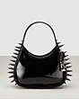 COACH®,Ergo Bag in Crinkle Patent Coachtopia Leather: Spikes All Over,Small,Black,Front View