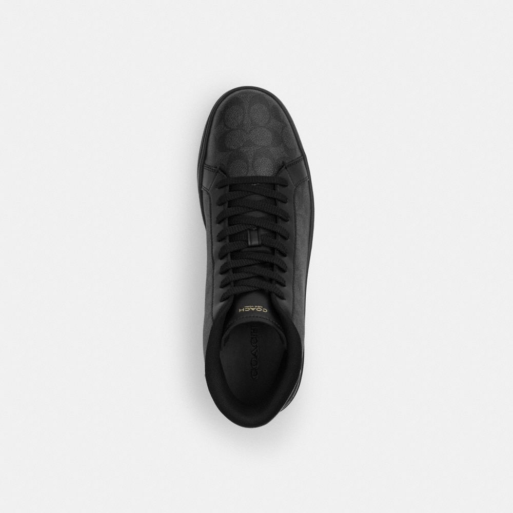 Coach High Line High Top Sneaker In Signature Canvas In Graphite/black