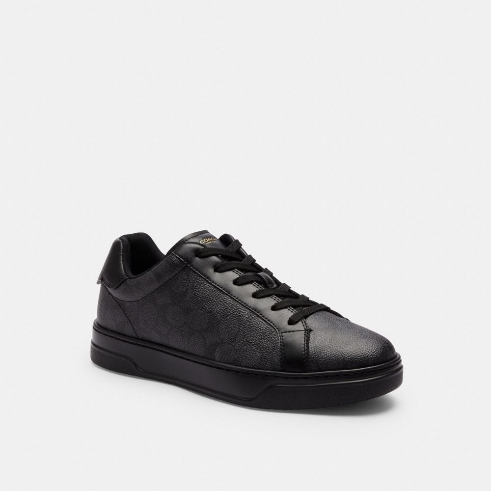 Coach High Line Sneaker In Signature Canvas In Graphite/black