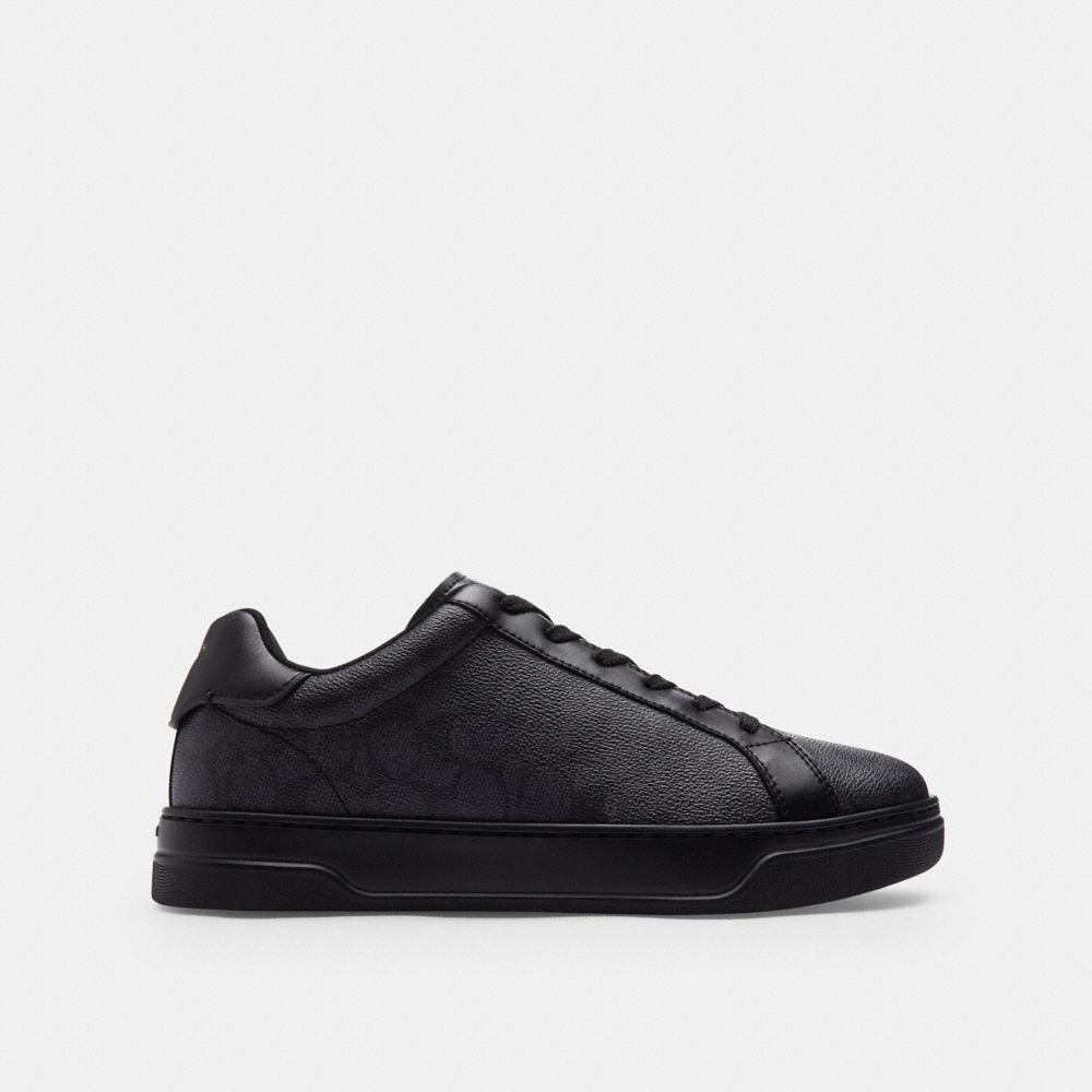 Coach High Line Sneaker In Signature Canvas In Graphite/black
