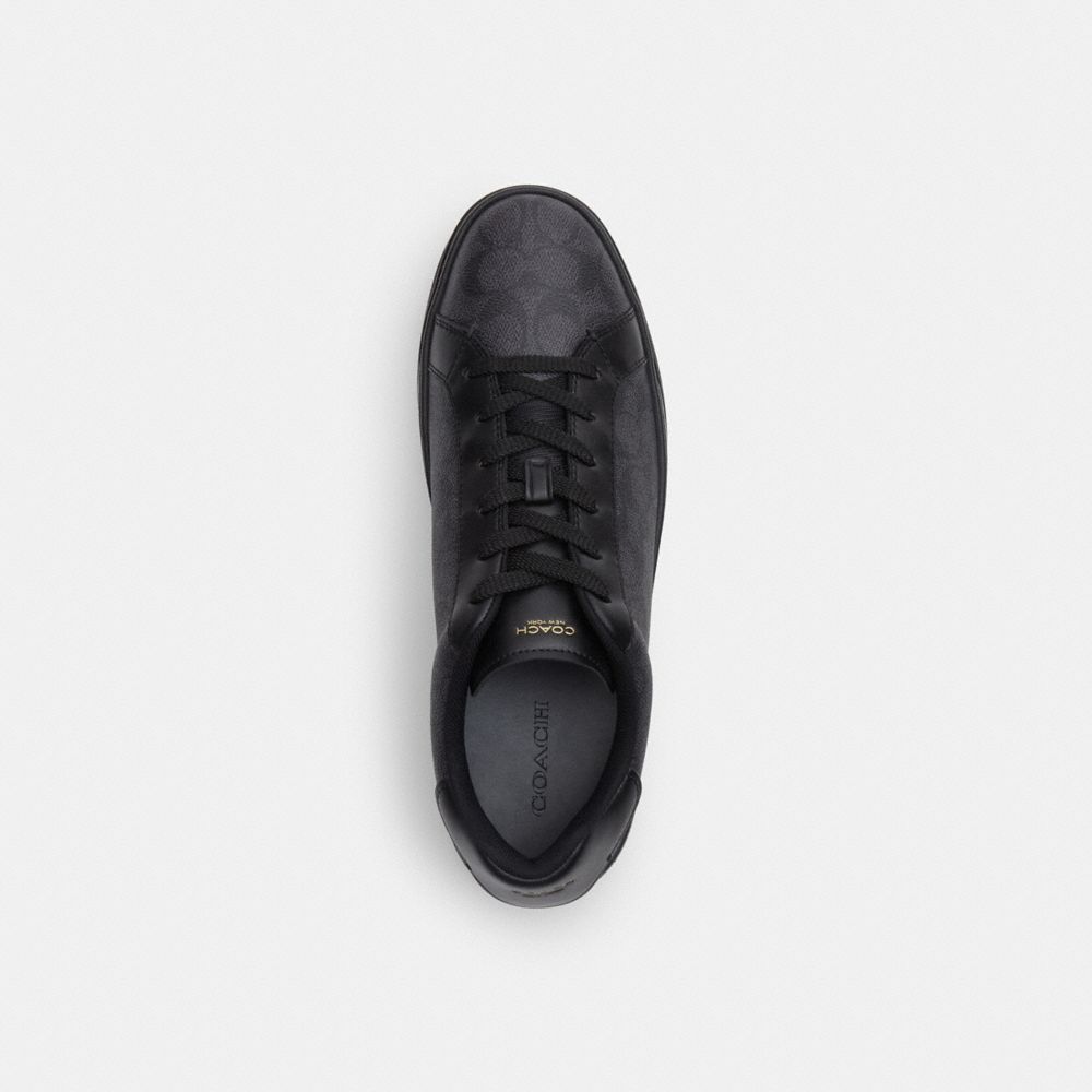 Coach High Line Sneaker In Signature Canvas In Graphite/black