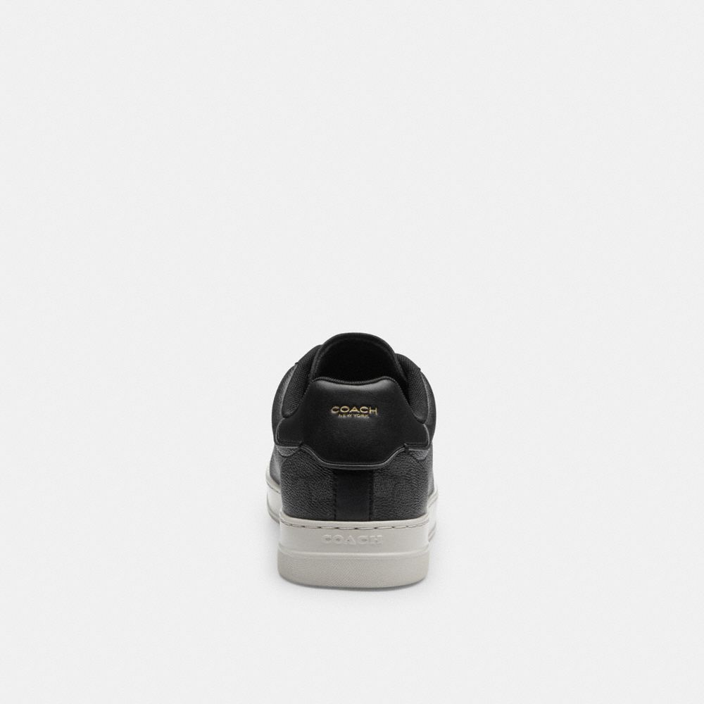 COACH®,High Line Sneaker In Signature Canvas,Leather,Casual,High Top,Fabric,Logo,Cushioned,Casual,Black,Alternate View