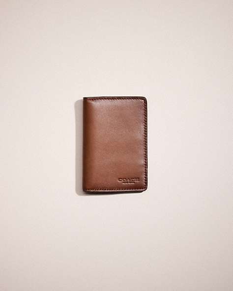 COACH®,RESTORED CARD WALLET,Saddle,Front View