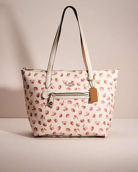 COACH®,RESTORED TAYLOR TOTE WITH FRUIT MEDLEY PRINT,Gold/Chalk,Front View