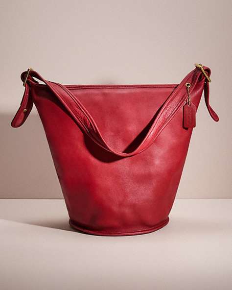 COACH®,VINTAGE CLASSIC GEOMETRIC BAG,Red,Front View