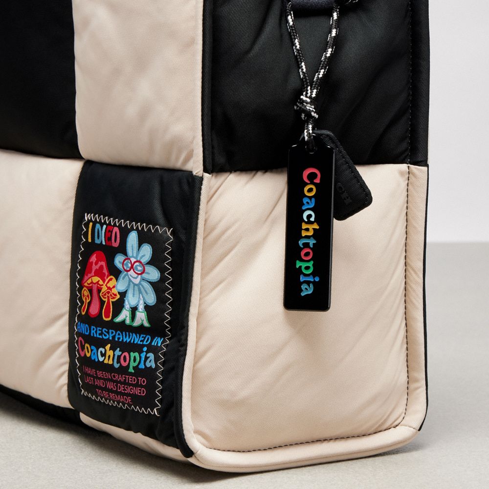 COACH®,Coachtopia Loop Tote With Checkerboard Quilting,Recycled Polyester,Tote,Applique,Logo,Adjustable,Casual,Multi Color,Group View