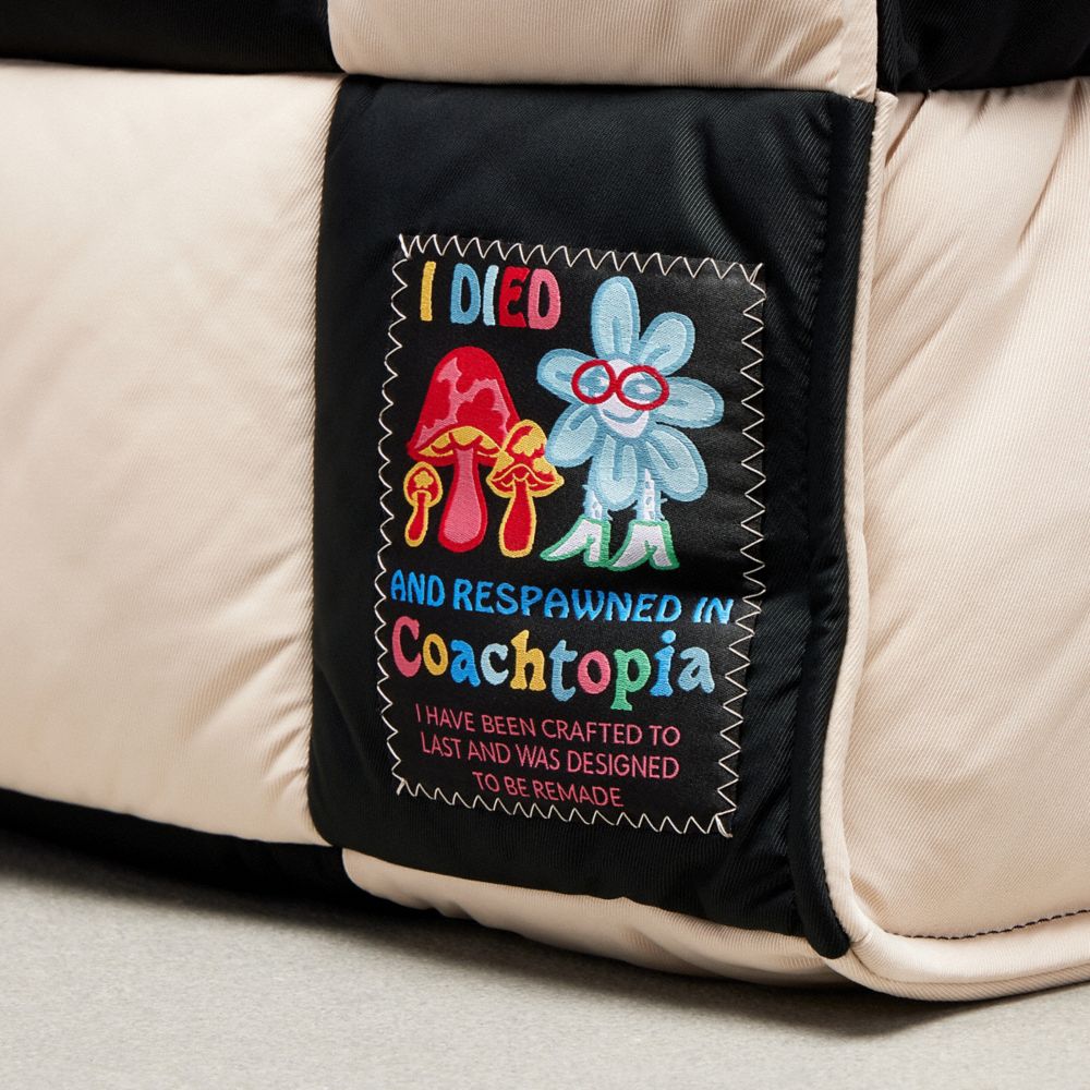 COACH®,Coachtopia Loop Tote With Checkerboard Quilting,Recycled Polyester,Tote,Applique,Logo,Adjustable,Casual,Multi Color,Closer View