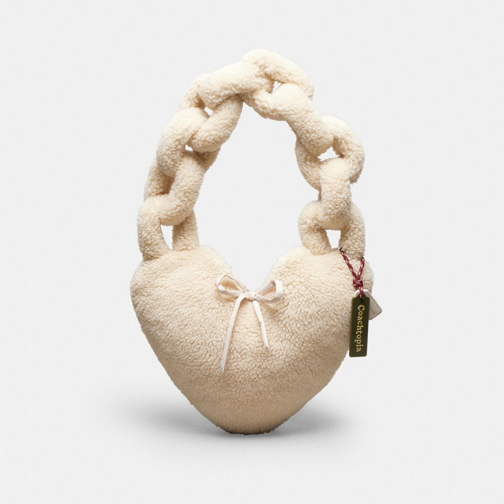 COACH®,Coachtopia Loop Fuzzy Heart Bag In Recycled Polyester,,Front View