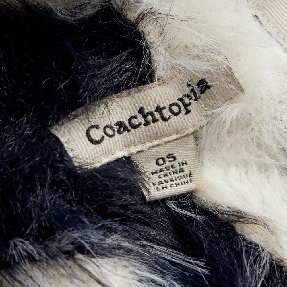 COACH®,Fuzzy Knit Balaclava With Checkerboard Pattern,Fuzzy Knit,Recycled Nylon,Balaclavas,Eco-Friendly,NFC Technology,Casual,Multi Color,Closer View